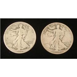 1918-D, S Walking Liberty Halves -4 Nice Dates