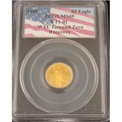 WTC Ground Zero Recovery 1998 Gold Eagle PCGS RARE