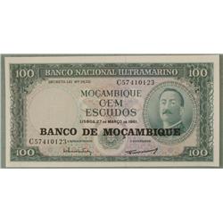 CU 1961 100 Excudos Mozambique Bill