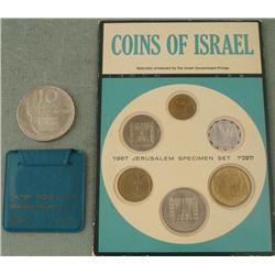 Israel 10 Lirot 1970 Silver Proof Mihveh, Jerusalem Set