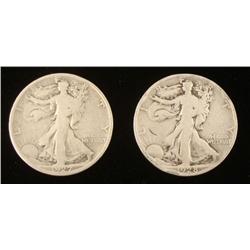 1927-S, 1928-S Silver Walking Liberty Half Dollars
