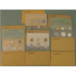 8 Diff Year Proof Sets 1957-64 w/ Envelopes