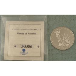 Liberia 2006 $5 History of America Coin w/ COA