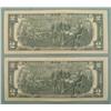 Image 2 : 2) 1976 Consecutive # $2 Bills CU G Mint Mark Chicago