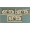 Image 1 : 3 Consecutive # 1995 $2 Bill Mint Mark  F  CU (Atlanta)