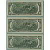 Image 2 : (3) 1976 $2 Bills Consecutive # Chicago Notes CU