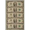 Image 1 : 5 Consec # 2003A $2 G Notes Two Dollar Bills Chicago CU