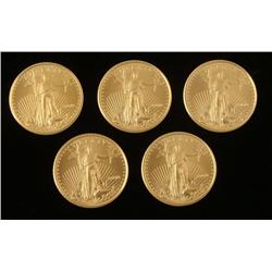5 Gem UNC 2000 American Eagle $5 Gold Coins 1/10 Oz