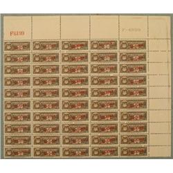 50 Colombia Specimen Revenue Stamps Plate Block 50 Cent