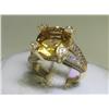 Image 1 : 14K Yellow Gold Citrine Diamond Ring Size 7