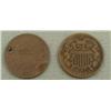 Image 1 : 1864, 1865 US 2 Two Cent Pieces Very Nice Grade
