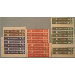 24 Colombia Specimen Tax Stamps 1, 2, 5, 50 Centavos