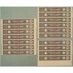 17 Colombia Plate Block Specimen Tax Stamps 20 Centavos