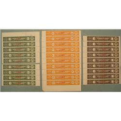 28 Colombia Specimen Tax Stamps Plate Blocks Cent,Pesos