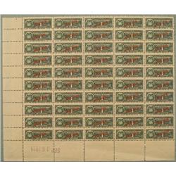 50 Colombia Specimen Revenue Stamps Plate Blocks 1 Cent