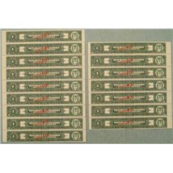 16 Colombia Plate Block Specimen Tax Stamps 1 Centavos