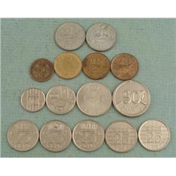 15 Netherlands Dutch Coins 1 Silver 1948 1/2 G Francs
