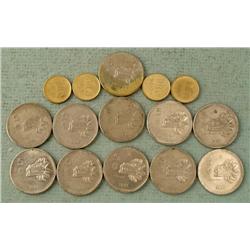Mexico 15 Mixed Dates $5 Pesos Coins 1980-1985