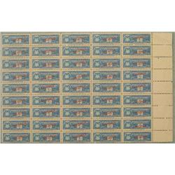 45 Colombia Specimen Revenue Stamps Plate Block 60 Cent