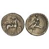 Image 1 : Didracma. -  360-300 a.C. -  TARAS. TARENTO. -  Anv.: Jinete a caballo a derecha, debajo leyenda. Re