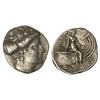 Image 1 : Tetróbolo. -  S. III a.C. -  HISTIAIA. -  Anv.: Cabeza de la ninfa Histiaia a derecha. Rev.: La ninf