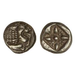 1/12 Estátera. -  Siglo VI a.C. -  MILETOS. -  Anv.: Cabeza de león a derecha. Rev.: Estrella orname