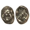 Image 1 : 3/4 Dracma. -  480 a.C. -  PARION. MISIA. -  Anv.: Cabeza de Gorgona de frente. Rev.: Cuadro incuso.