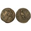 AE 38. -  246-221 a.C. -  PTOLOMEO III. -  Anv.: Cabeza diademada de Zeus a derecha. Rev.: Águila a