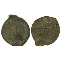 As. -  ACINIPO. -  Anv.: Racimo de uvas, a sus lados en la parte superior, estrellas. Rev.: Dos espi