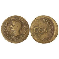 As. -  ÉPOCA DE TIBERIO. -  CAESARAUGUSTA. -  Anv.: TI. CAESAR DIVI AVG. F. AVGVSTVS. Cabeza lauread