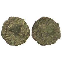 Semis. -  ÉPOCA DE TIBERIO. -  CAESARAUGUSTA. -  Anv.: (TI. CAESAR) AVGVSTVS AVGVSTI F. Cabeza laure