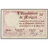 Image 1 : 50 Cèntims. -  26 Maig 1937. -  Aj. de MALGRAT. -  ESCASO. AT-1408; T-1608. EBC+. -  -