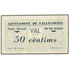 Image 1 : 50 Cèntims. -  Maig 1937. -  Aj. de VALLFLORIDA. -  ESCASO. AT-2658; T-3076. MBC+. -  -