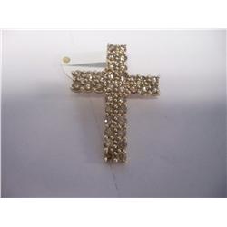 LARGE DIAMOND STUDDED CROSS, 2 1/2 CARATS DIAMONDS, 9.2 GRAMS 14K GOLD