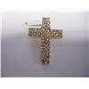 Image 1 : LARGE DIAMOND STUDDED CROSS, 2 1/2 CARATS DIAMONDS, 9.2 GRAMS 14K GOLD