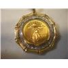Image 1 : 24K $10 Gold Eagle Coin and 3/4 Carat Diamonds Pendant