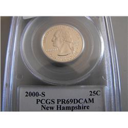 2000S PCGS SILVER $1 PR 69 DCAM NEW HAMPSHIRE