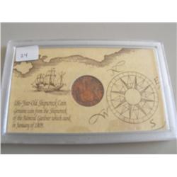 202 YEAR OLD SHIPWRECK COIN  ADMIRAL GARDNER