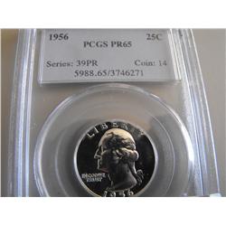 SILVER 1956 QUARTER PROOF PCGS PR 65 25c