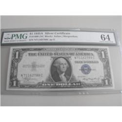 $1 1935a SILVER CERTIFICATE PMG 64 UNCIRCULATED