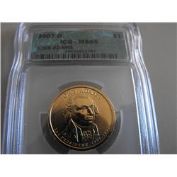 2007 D ICG MS 65 $1 ADAMS