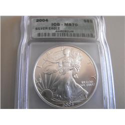 SILVER EAGLE MS 70 ICG 2004 PERFECT $1