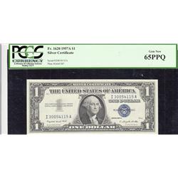 $1 SILVER CERTIFICATE 1957 GEM PCGS 65