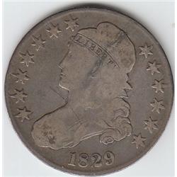 1829 SILVER BUST HALF 50c DOLLAR