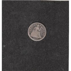SEATED SILVER HALF DIME 1857 O