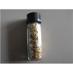 GLASS VIAL OF GOLD FLAKE