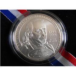 BENJAMIN FRANKLIN SILVER $1 DOLLAR 2006 COMMEMORATIVE