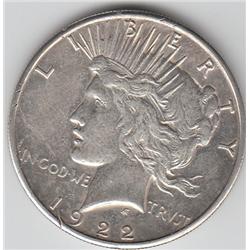SILVER PEACE $1 1922 S