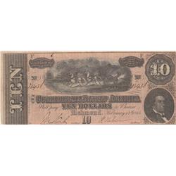 $10 CONFEDERATE CURRENCY 1864 CSA
