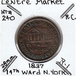 HARD TIMES TOKEN CENTRE MARKET 1837 LIBERTY